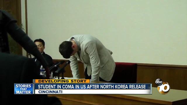 Student released from North Korea, now in coma