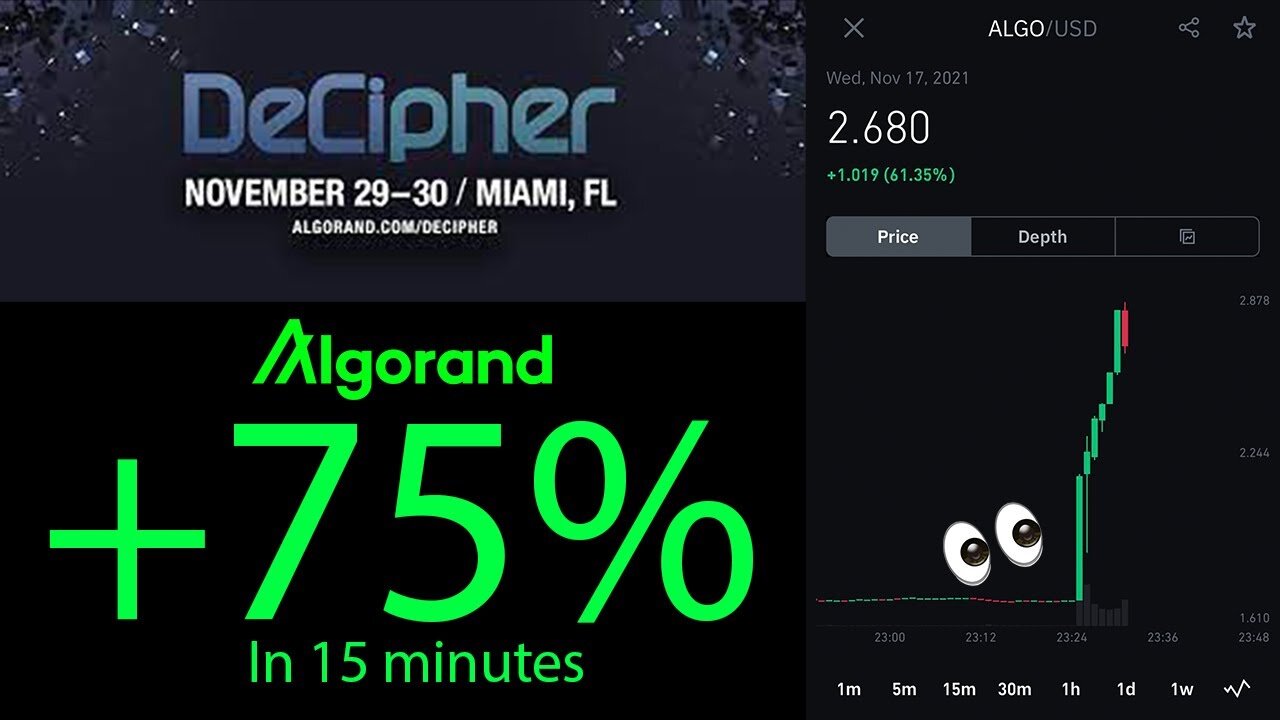 Algorand +75% in 15 Minutes! NFT Sales Exploding, ALGO Swiss ETP's Trading, Decipher in two Weeks!