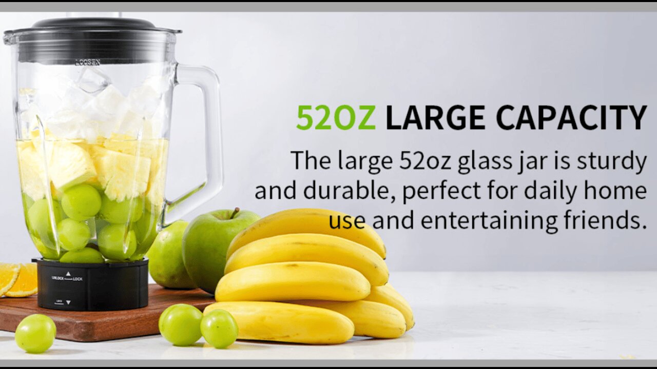 SHARDOR 1200W Blender for Shakes and Smoothies