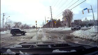Vehicle Runs Red Light In Toronto