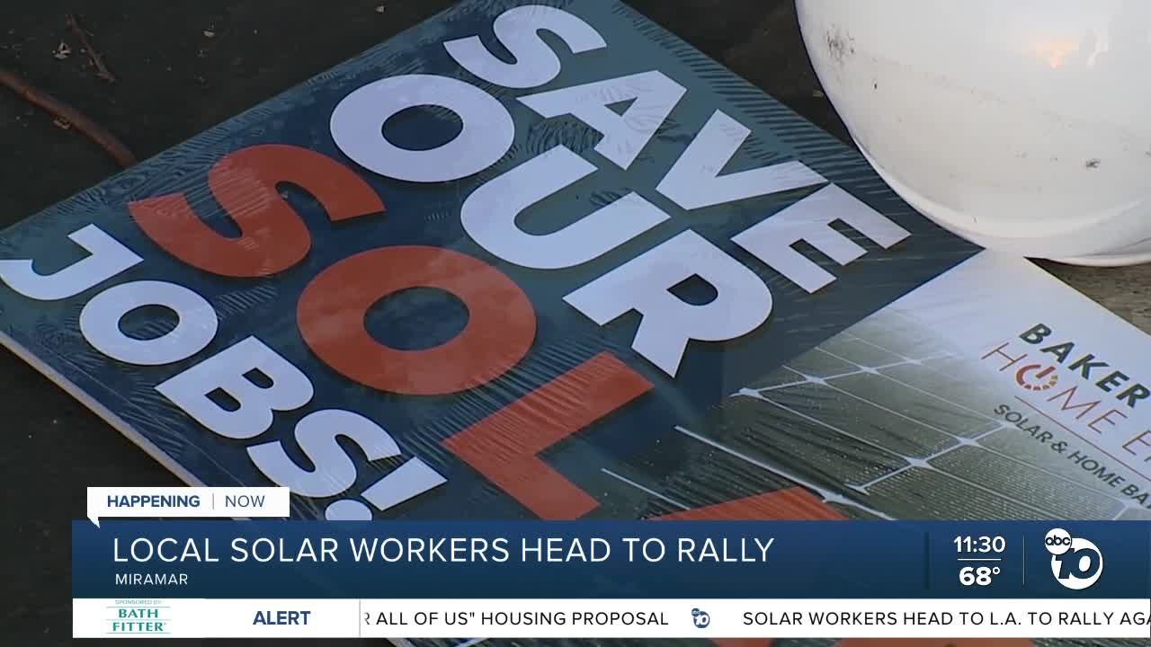 San Diego solar workers rally in Los Angeles against CPUC proposal