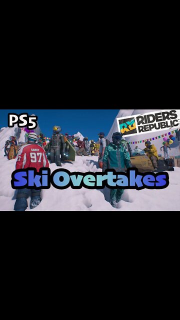 Skiing Overtakes Online Ski Mass Race #shorts RIDERS REPUBLIC