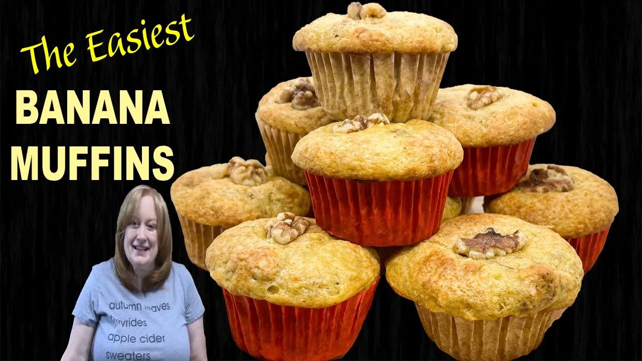 EASIEST 4 Ingredient BANANA MUFFINS RECIPE | Using Box Cake Mix