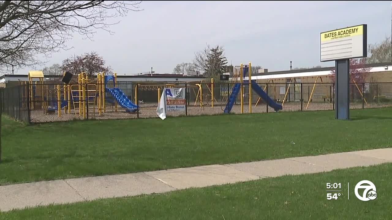 Terrifying moments unfold when dogs attack 2 children on playground at Bates Academy in Detroit