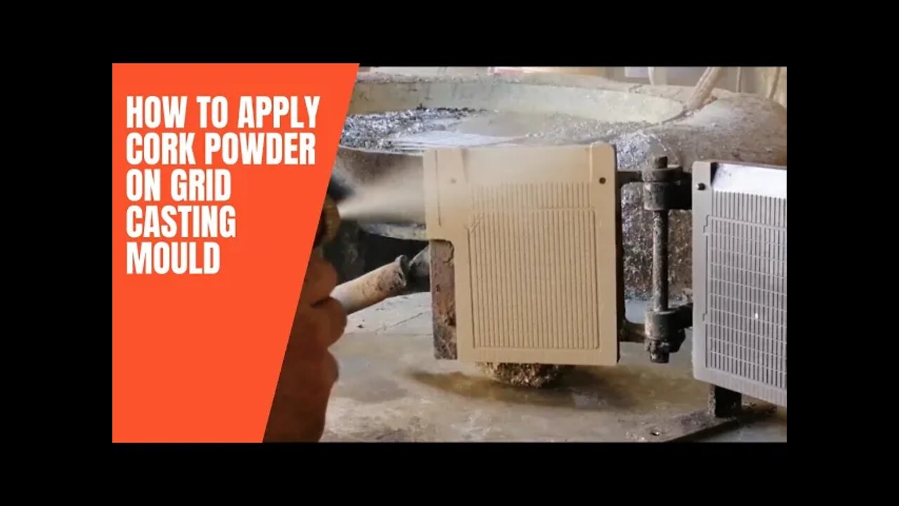 Spraying cork powder onto grid casting moulds | how to apply cork powder onto grid casting mould.