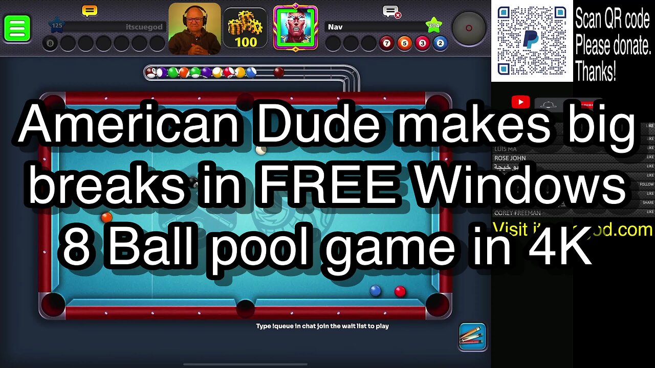 American Dude makes big breaks in FREE Windows 8 Ball pool game in 4K 🎱🎱🎱 8 Ball Pool 🎱🎱🎱