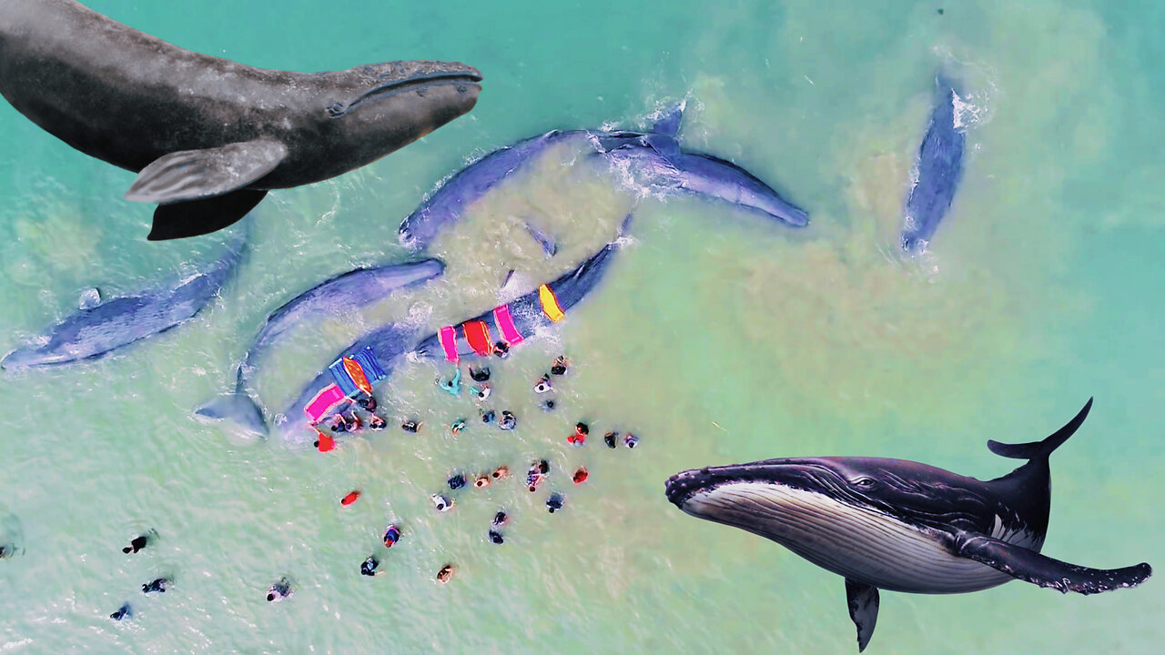 Rescue 9 Sperm Whales Stranded in Aceh's Beach