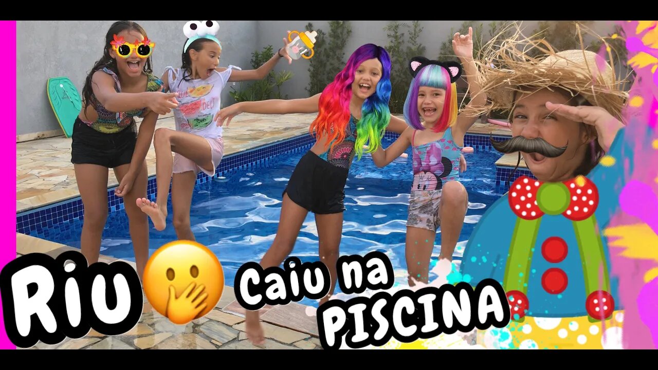 DESAFIO DA PISCINA se der risada cai na piscina 😂 / 3irmasdemais