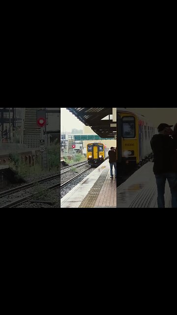 150206 Northern Railway train from Sheffield to Huddersfield at Barnsley #train