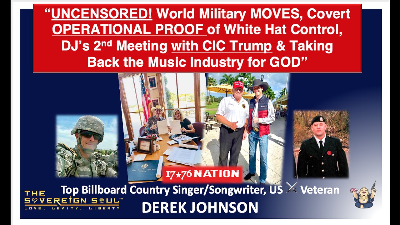 🔥⚔️DEREK JOHNSON⚔️🔥2nd Meet w/CIC Trump, OVERT PROOF of White Hat Military, Taking Back MUSIC 4 God