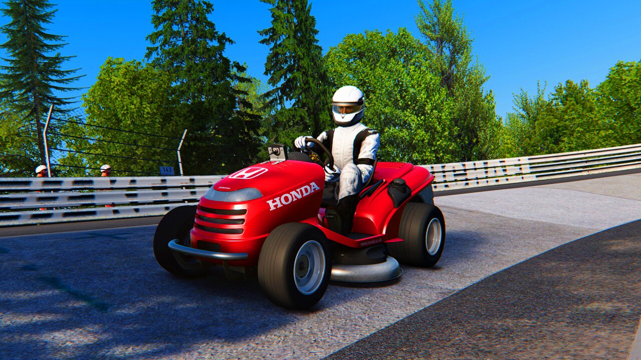 Driving An Lawn Mower Around Nurburgring!