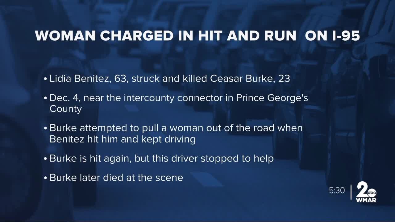 Baltimore woman charged in hit and run that left Columbia man dead on I-95