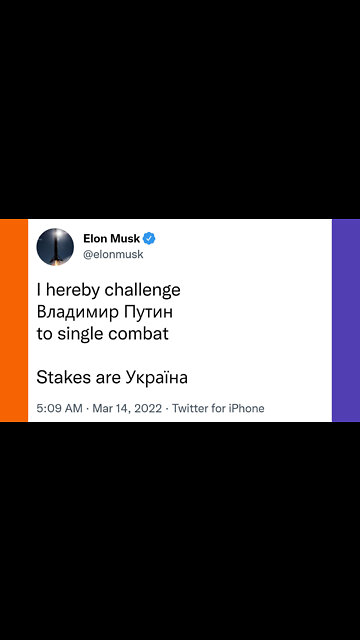 Elon Musk Challenges Putin To A Fight