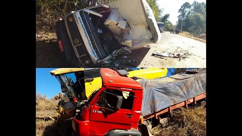 Grave Acidente em Campina da Lagoa Envolveu Dois Caminhões e um Colhedeira