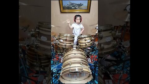 Adorable baby shows promising drumming talent