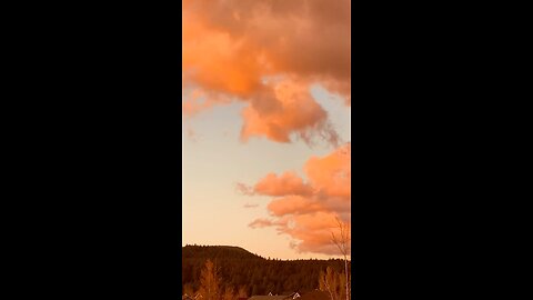 Amazing orange electric clouds