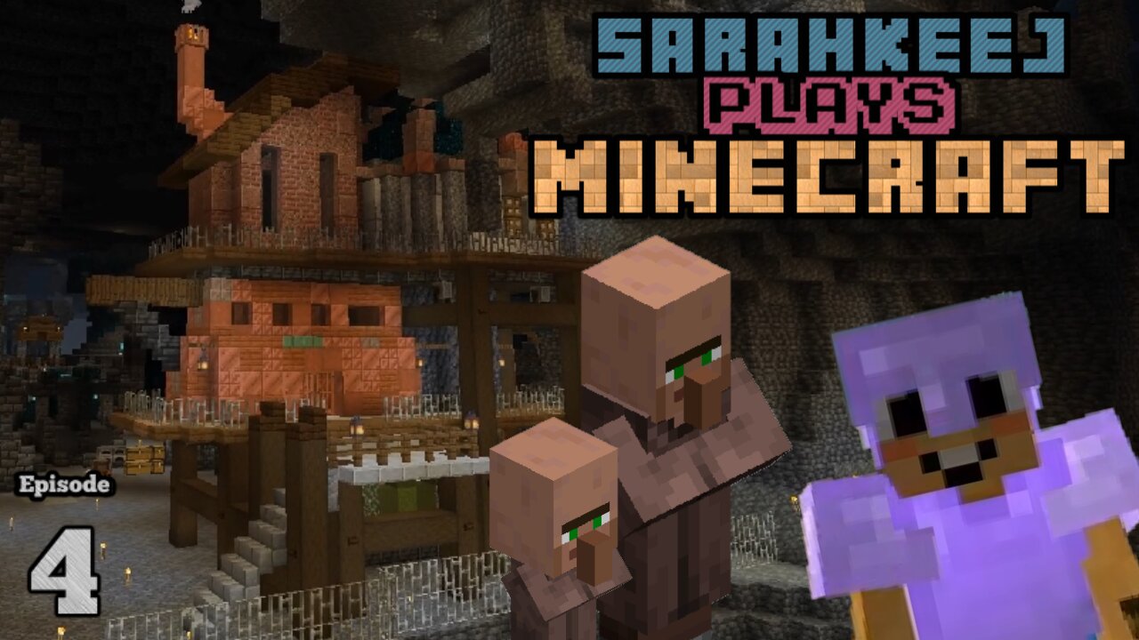 Fixing my ironfarm, finding Copper and building a cave base! SarahKeej s1 ep4