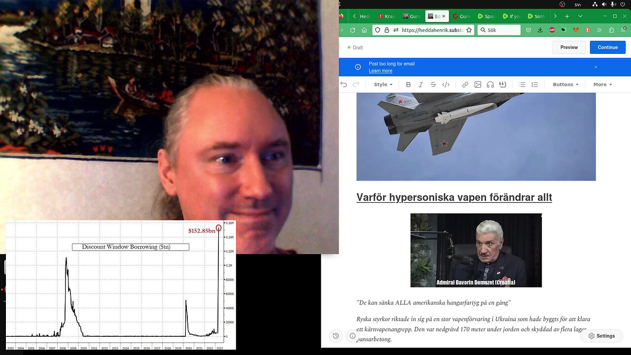 Anti-ESG-propaganda-trick. Hersh skriver jag hade rätt. Hypersoniska kinzhal. Förbjuda TikTok? Skoj