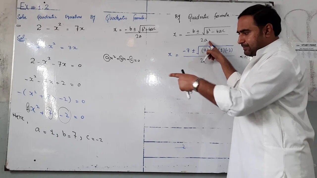 Maths 10th Lecture 6 ex 1 2 solve by quadratic formula