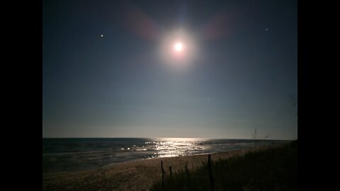 Moon Light over Lake Michigan