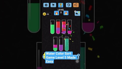 Water Color Sort Game Level 5 Made Easy #gaming #shorts #watercolor