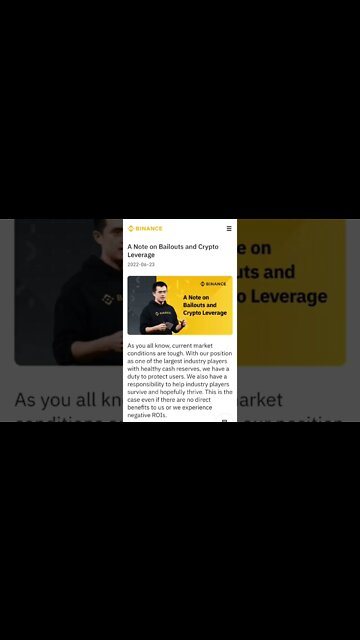 ‘Bad’ crypto projects should not be bailed out says Binance founder CZ #cryptomash #cryptonews