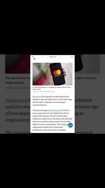 MasterCard buys CipherTrace #shorts
