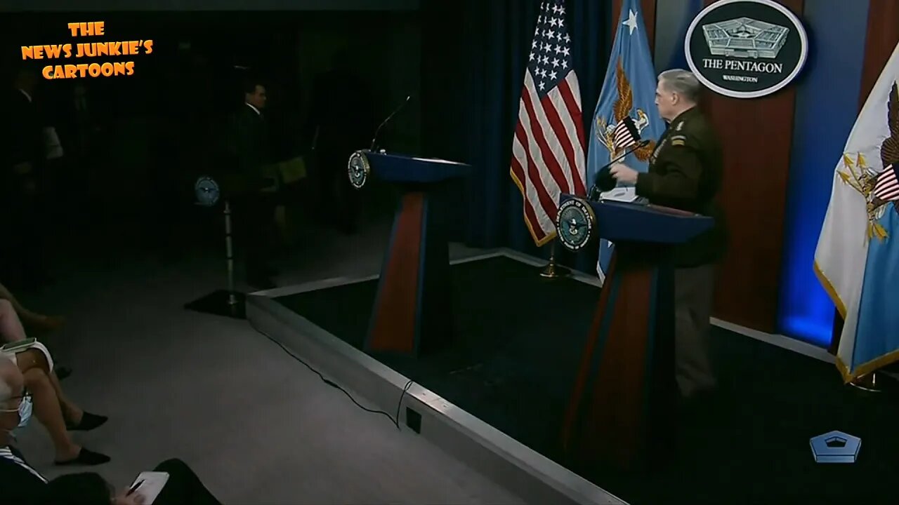 Biden's Department of Defense takes pre-selected questions and walks away Biden style.