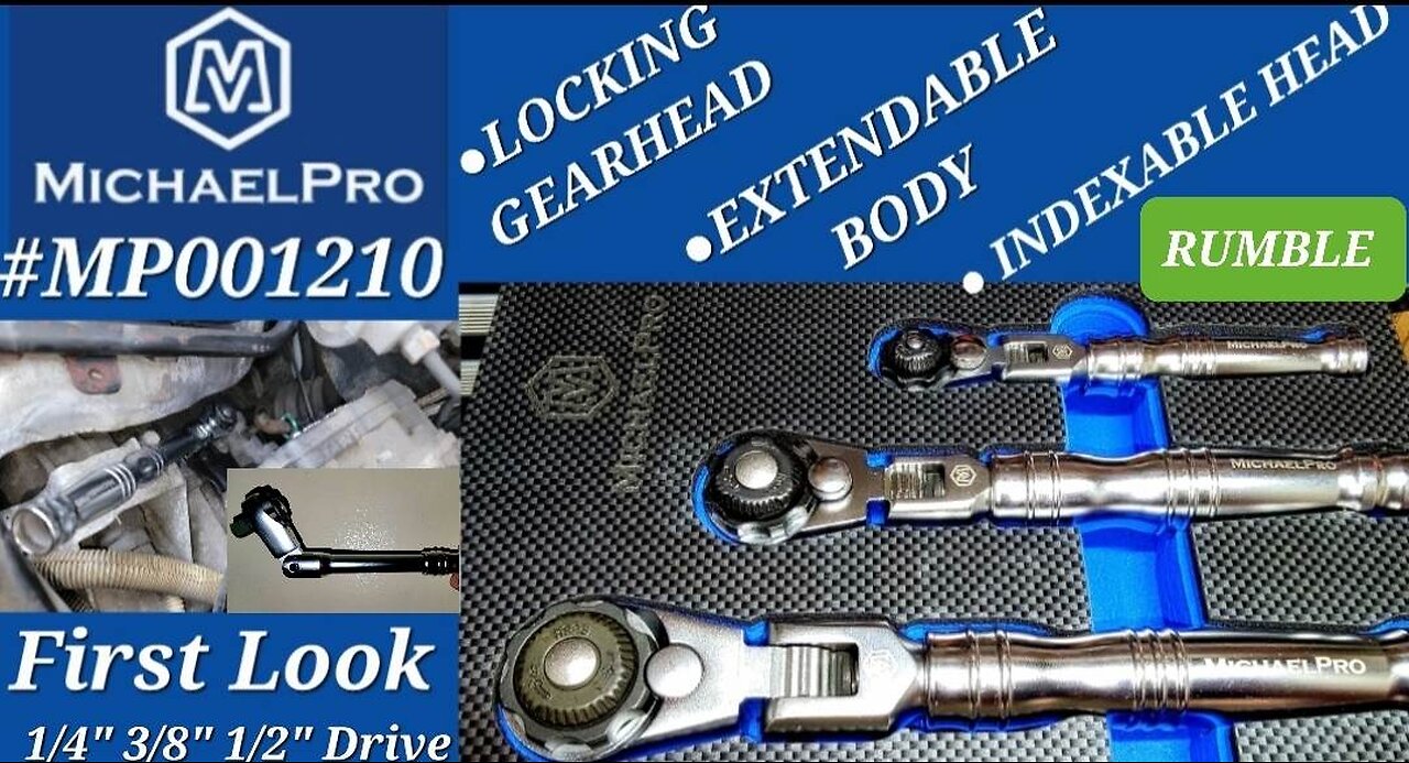 MICHAEL PRO TOOLS 3 PC FLEXING, EXTENDING, LOCKING GEARHEAD RATCHET SET