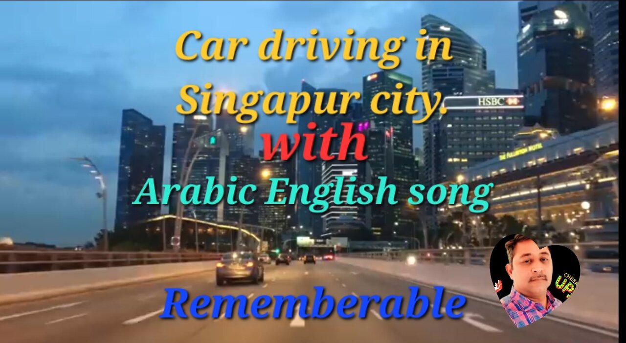 Singapur city driving with songs