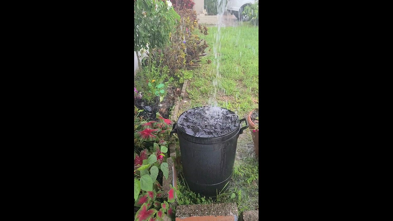 Rain falling off roof top