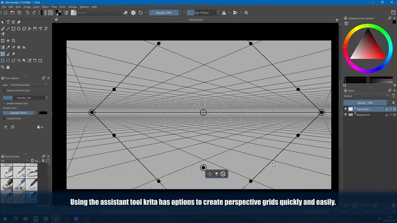 CREATE PERSPECTIVE GRIDS QUICKLY USING FREE TO USE SOFTWARE KRITA!