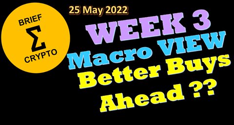 BriefCrypto-Week 3-BUY PLAN ON HOLD-MACRO VIEW-BETTER BUYS AHEAD ?? - 25 May 2022