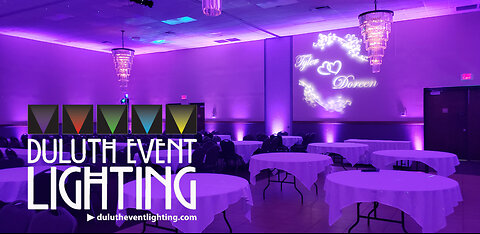 Barker's Island wedding lighting in purple