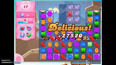 Candy Crush Level 787 Audio Talkthrough, 2 Stars 0 Boosters