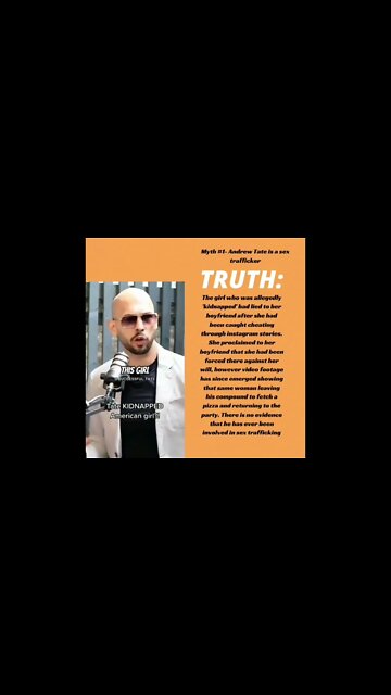 For all those who heard Tate is a sex trafficker and beat his girlfriend, here's the real story