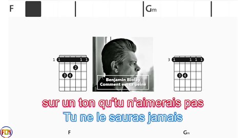 BENJAMIN BIOLAY - Comment est ta peine - (Chords & Lyrics like a Karaoke) HD