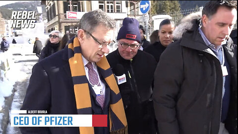 Pfizer CEO questioned about Vax on Davos Street at WEF