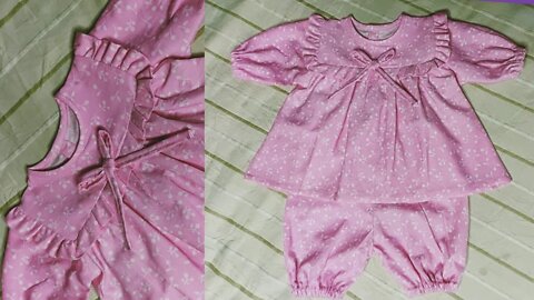 New born baby dress cutting and stitching