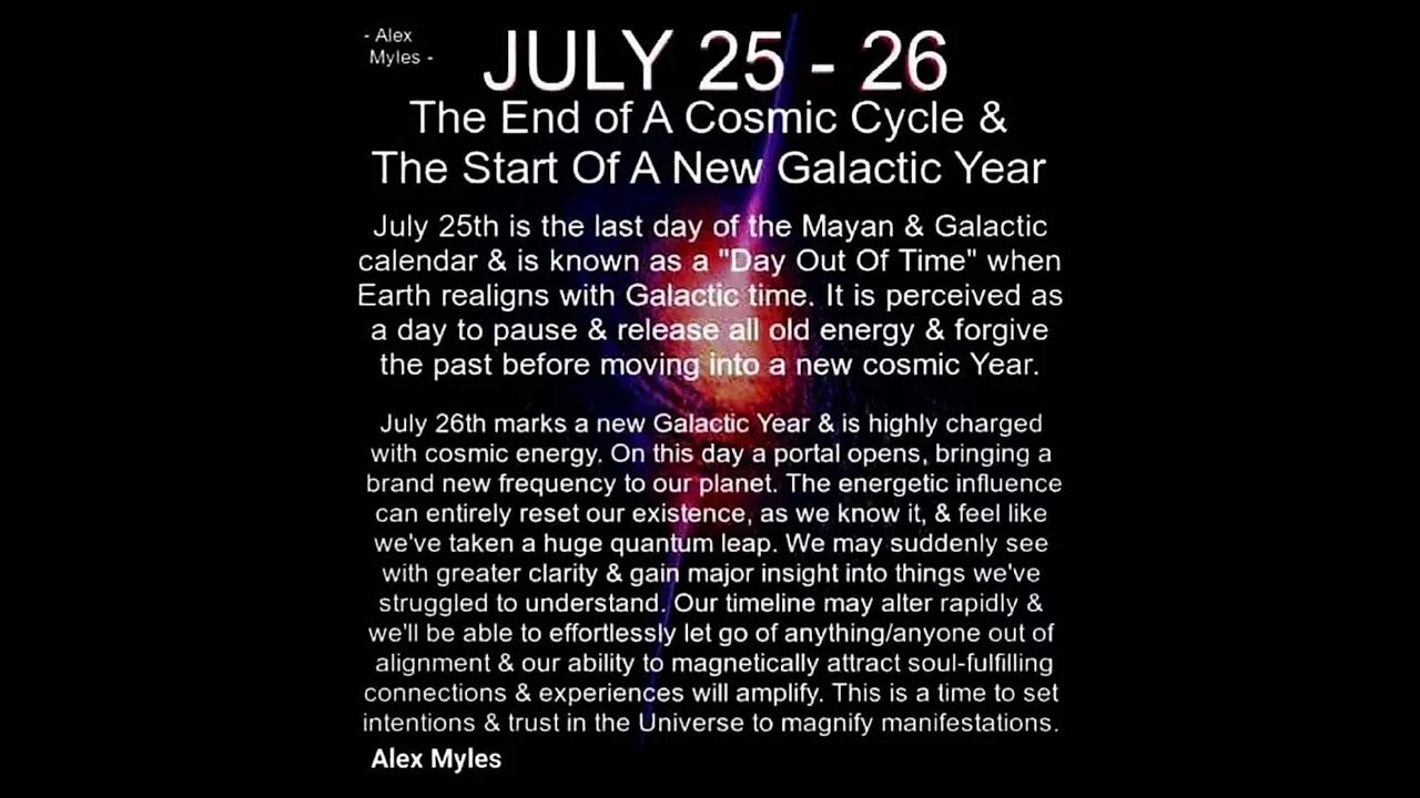 The Day Out Of Time ~ Galactic New Year Mayan Calendar