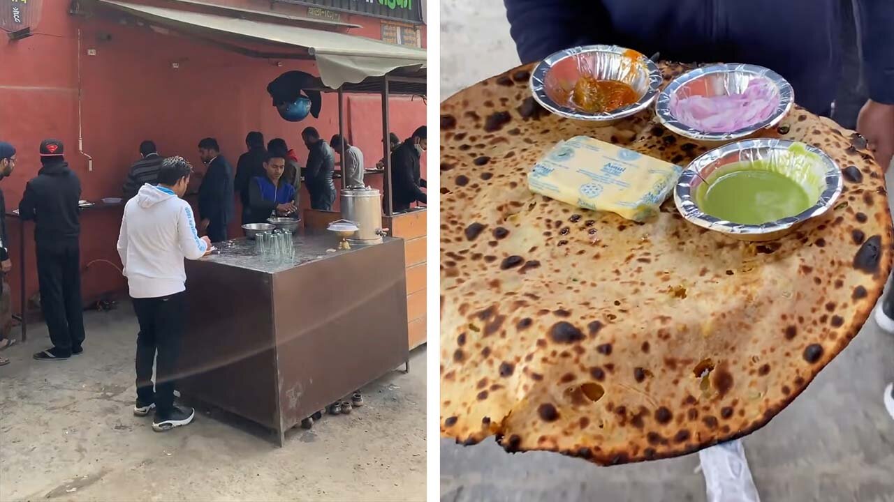 Biggest Paratha of India ! 2ft. Big Aloo Paratha I Indian Street Food