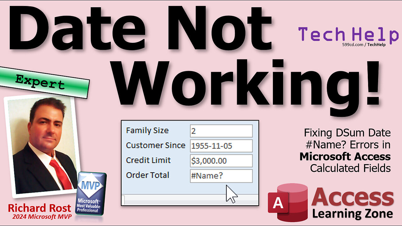 Fixing DSum Date #Name? Errors in Microsoft Access Calculated Fields