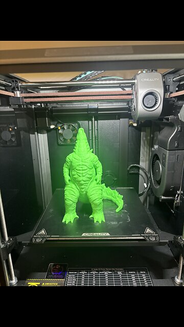 Godzilla 3d print Timelapse