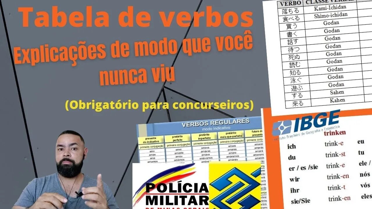(aula) Tabelas de verbos: explicações de modo que você nunca viu (obrigatório para concurseiros)