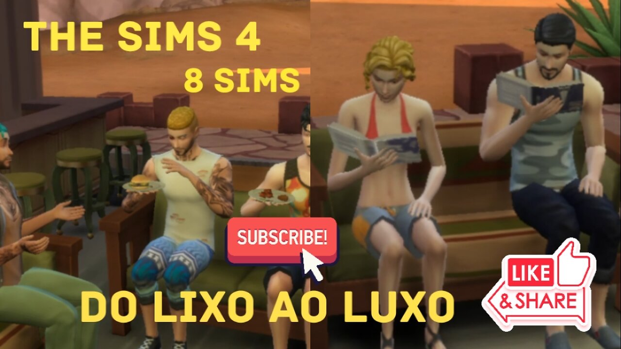 DO LIXO AO LUXO THE SIMS 4 8 SIMS #1 MUITAS CONFUSŌES E PESCA