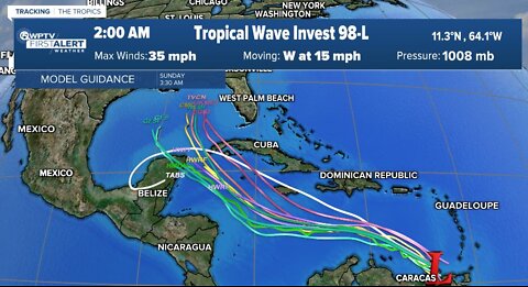 Where will Invest 98-L go if it forms? Models vary from Florida to Mexico