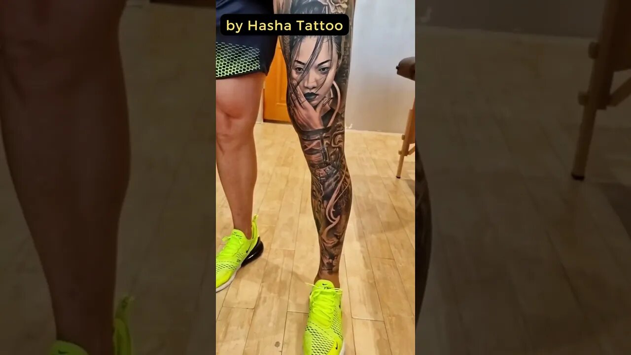 Stunning Work By Hasha Tattoo #shorts #tattoos #inked #youtubeshorts