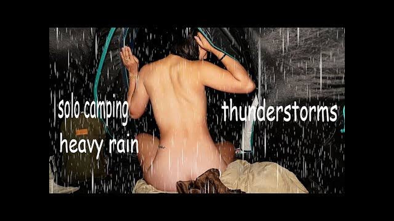 2 DAY SOLO CAMPING IN THE HEAVY RAIN - RELAXING IN TENT - MORNING YOGA PRACTICE