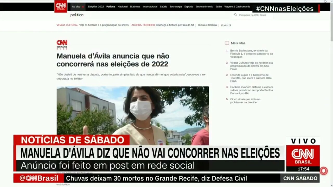 Manuela d’Ávila anuncia que não concorrerá nas eleições de 2022 | @SHORTS CNN