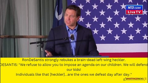 Ron DeSantis strongly rebukes a brain-dead left-wing heckler.